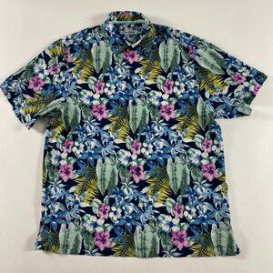 Tommy Bahama Blue Floral Casual Button Down Shirt